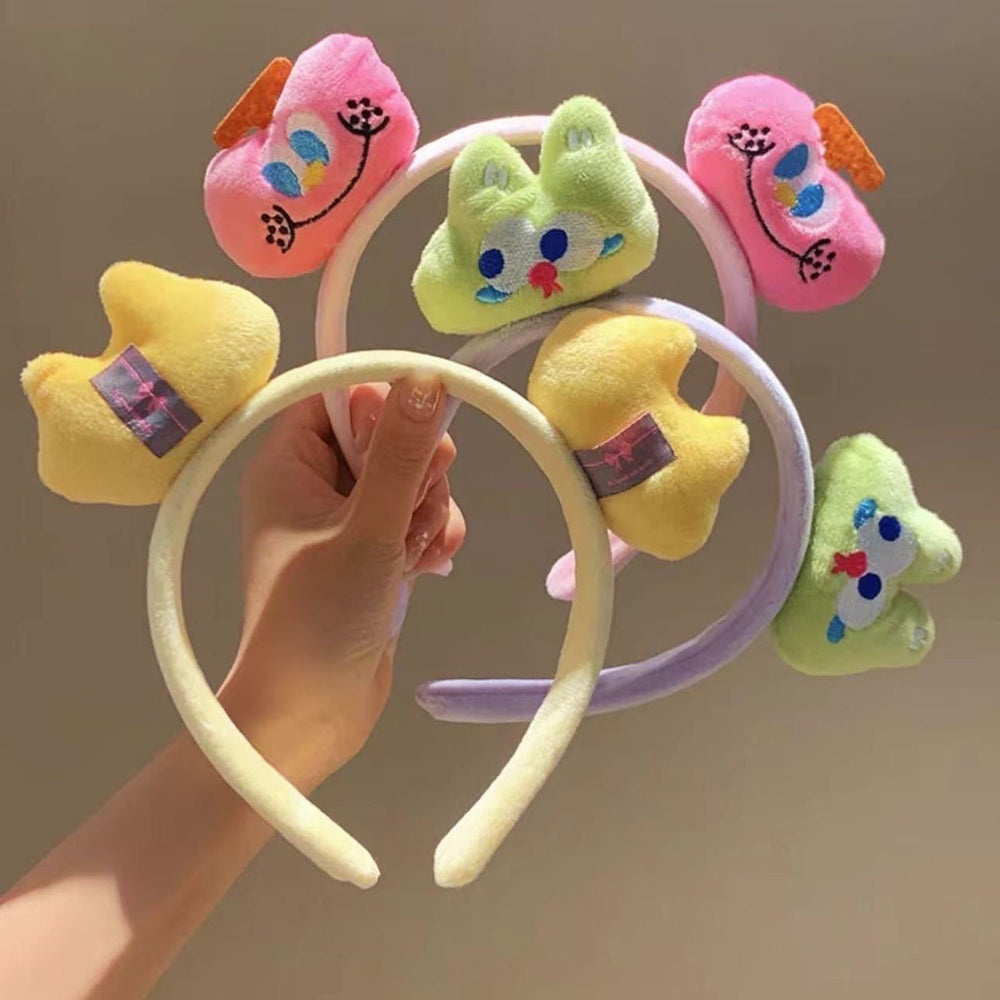 Sweet kitty~ cartoon cat plush headband - perfect for washing face & makeup, cute girl's hair accessory for autumn & winter