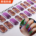Zhengxiang cross-border halloween gel manicure stickers waterproof nail fluorescent flash luminous nail stickers oem european and american odm