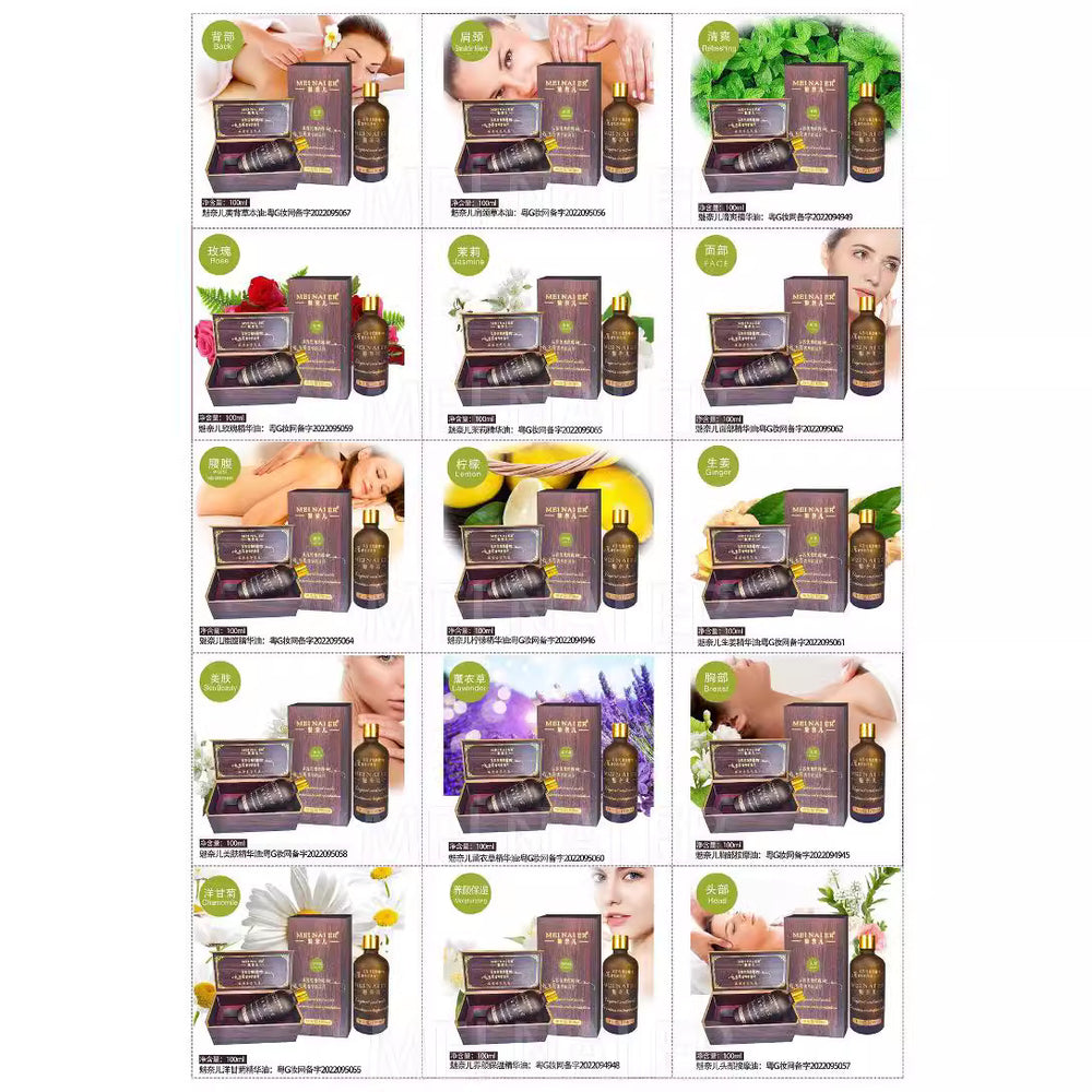Meinair rosemary essential oil hair care body facial spa wooden box lemon oil massage active plant oil 100ml