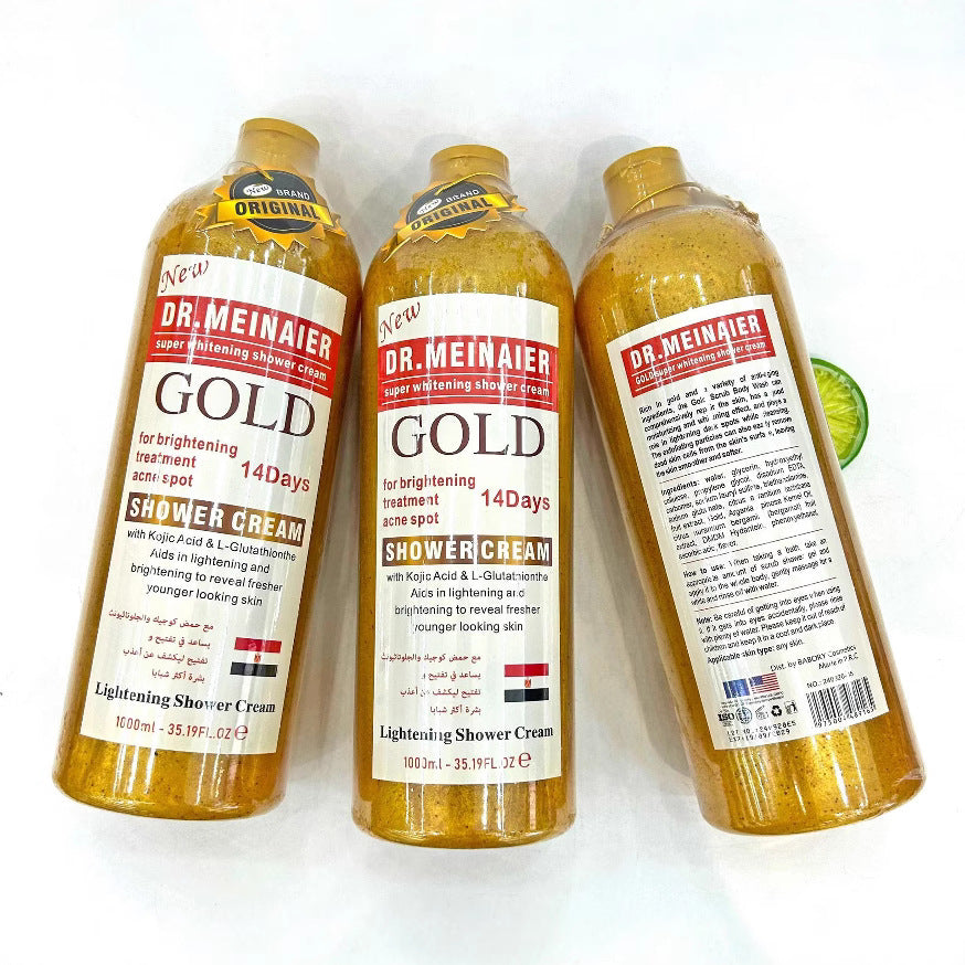 exfoliating body wash 1000ml - gold infused shower gel for all-over cleansing, silky smoothness, and hydration - wholesale for export
