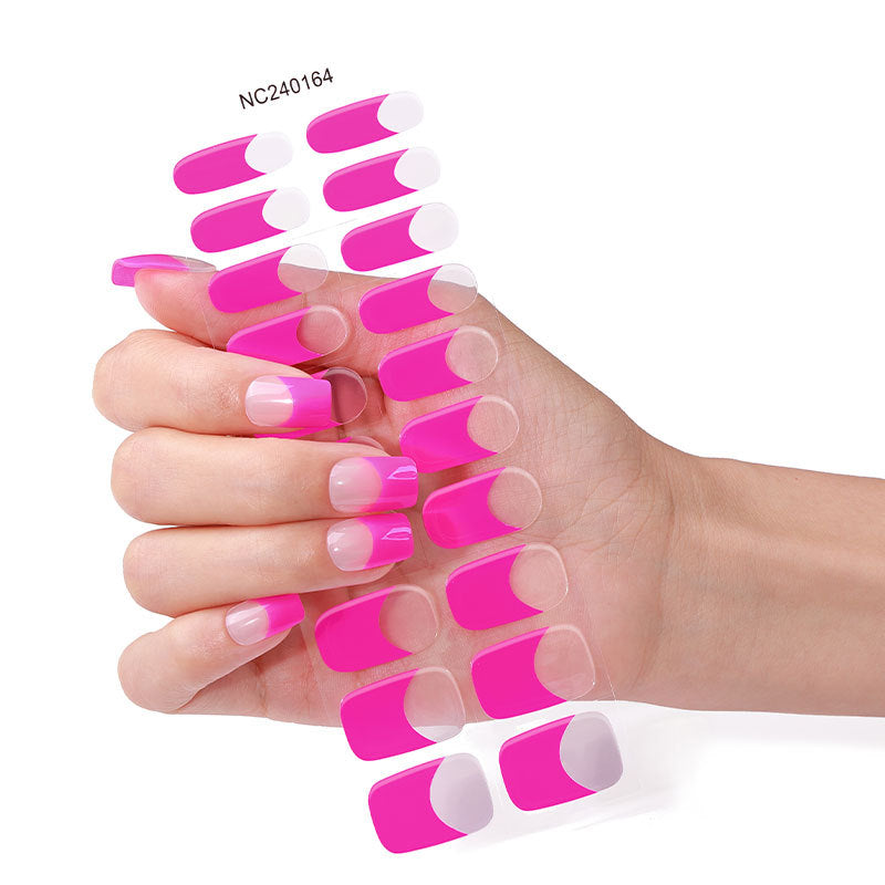 Zhengxiang personalized french gel manicure stickers uv phototherapy semi-cured gel nail stickers gel nail manicure stickers