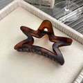 Hold firmly~ maillard amber brown five-pointed star gripper for women springnew arrival shark clip hair clip on the back of the head