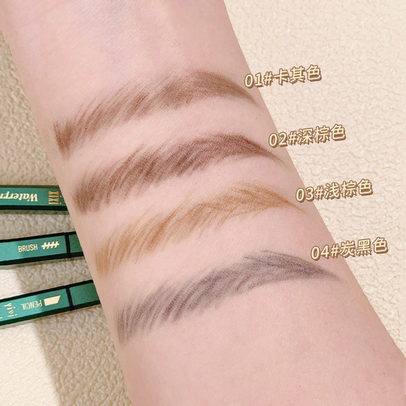 Xixi waterproof long-lasting double-ended eyebrow pencil, ultra-fine head, extremely small triangular roots, clear wild eyebrows, no smudging