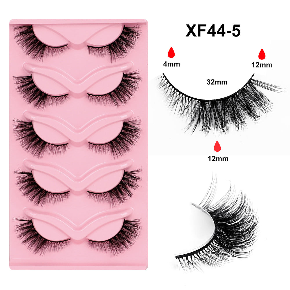 fashion style hard stem false eyelashes southeast asia 3d stereo natural half eye eyelashes flat factory wholesale