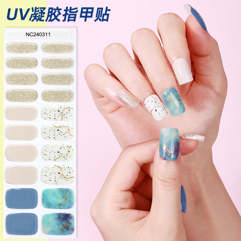 Zhengxiang custom gel nail art stickers - halloween, cross-border, us & european style, uv light semi-cured nail stickers, hot stamping wholesale