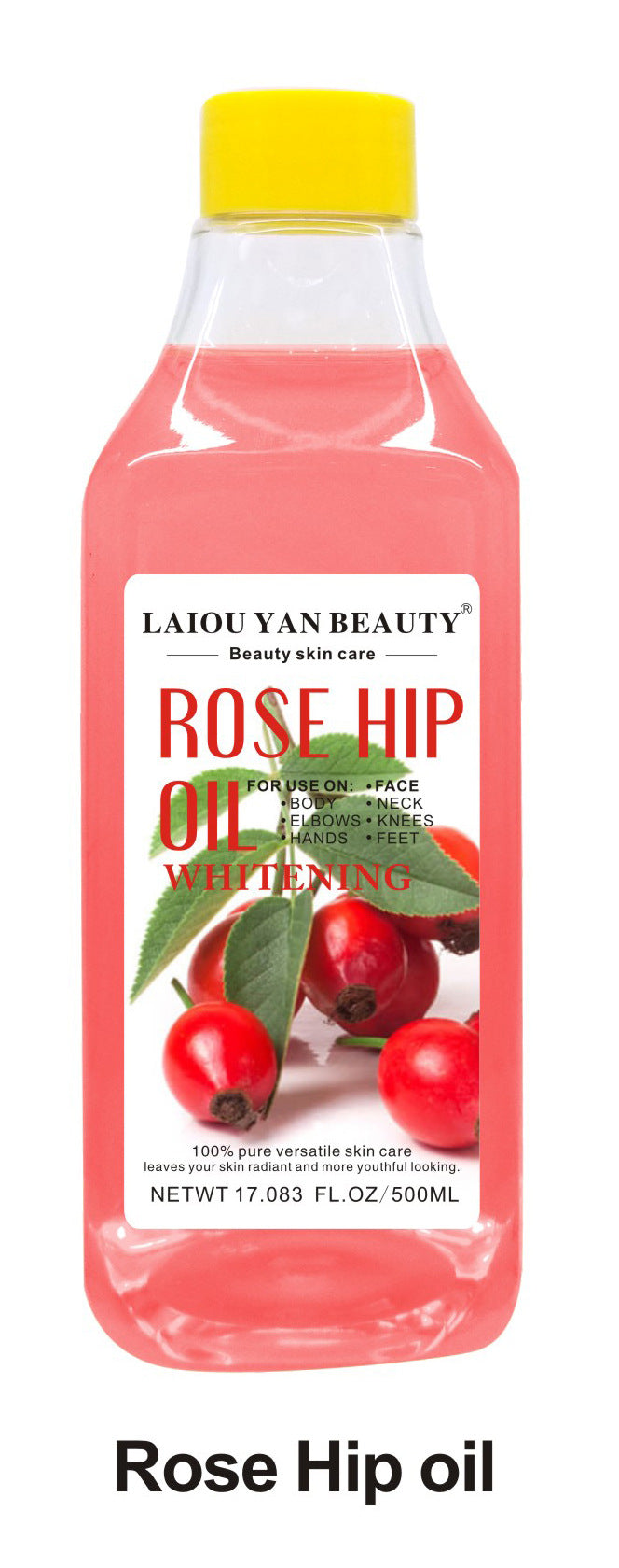 brightening & hydrating rosehip oil 500ml, aloe vera massage oil for hair, face & body, grape seed essential oil