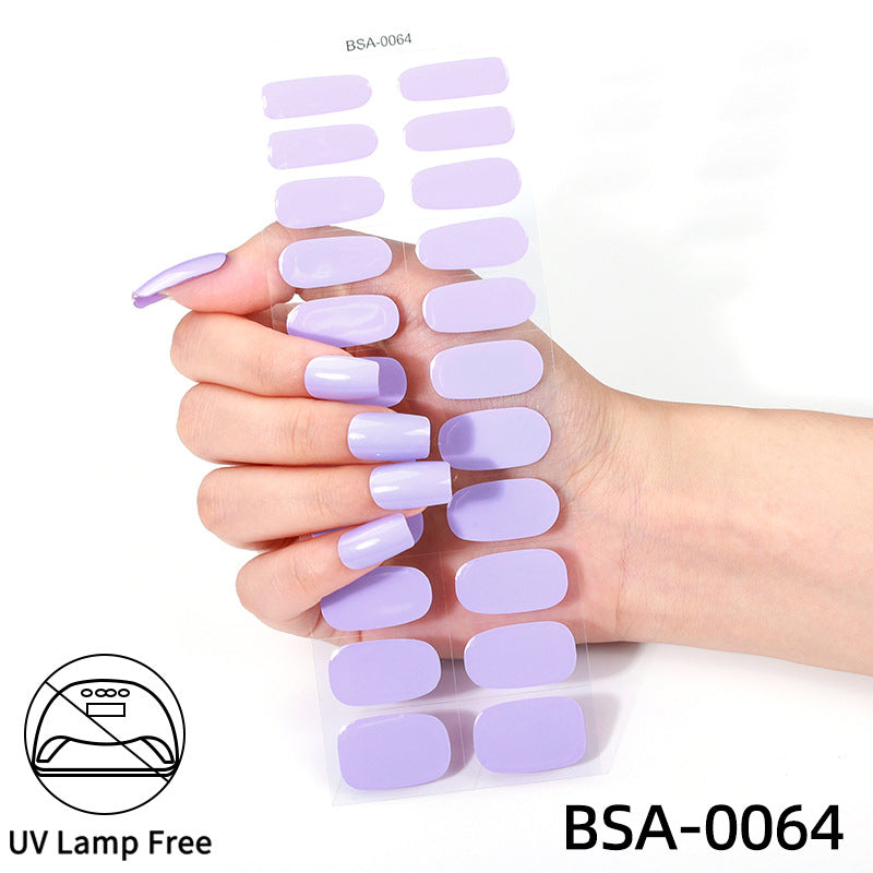 no-bake gel manicure stickers waterprooffashionpure color nail stickers no cure gel nail wraps