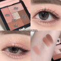 Sweet mint five-color eyeshadow palette - shimmer, matte, highlight, and contour all-in-one - beginner-friendly earth tone eyeshadow