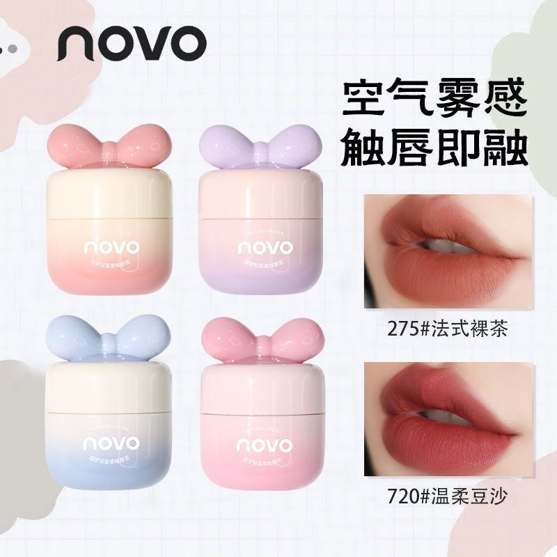 Novo sweet dream lightweight velvet lip clay - matte, long-lasting, waterproof, smudge-proof, student-friendly, brightening lipstick