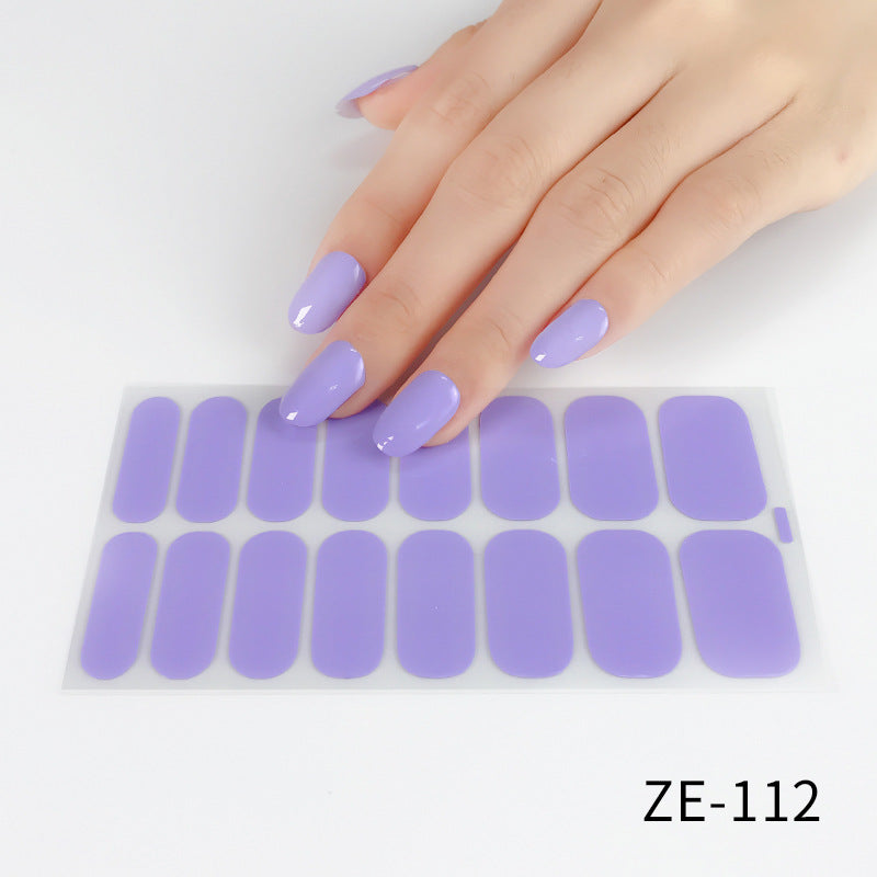 European and american new solid color nail art stickers, full cover nail polish film, designer logo stickers, candy iridescent sweet style