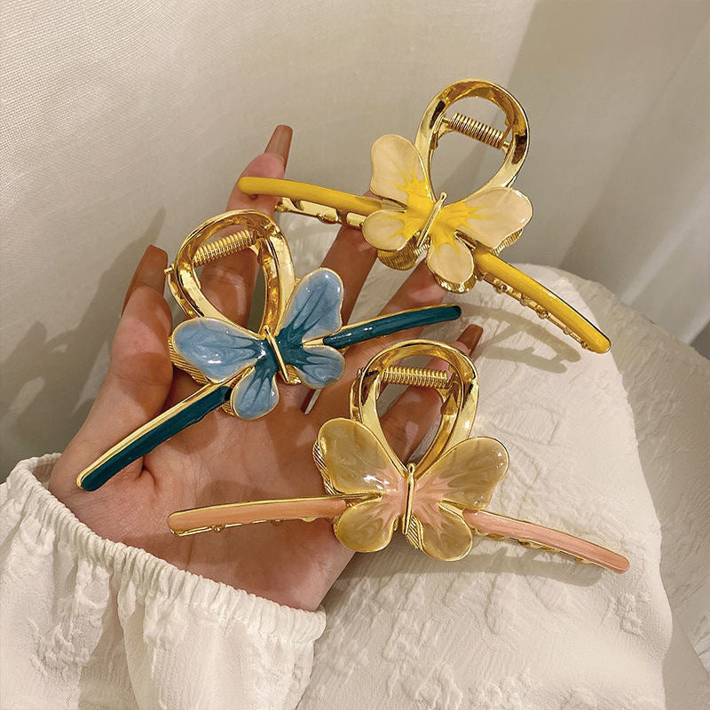 Metal retro palace style butterfly clip cold style hair large shark clip girl hairpin hair accessories wholesale