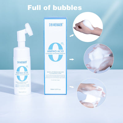 amino acid deep cleansing facial cleanser moisturizing mousse foam massage head facial cleanser wholesale for export