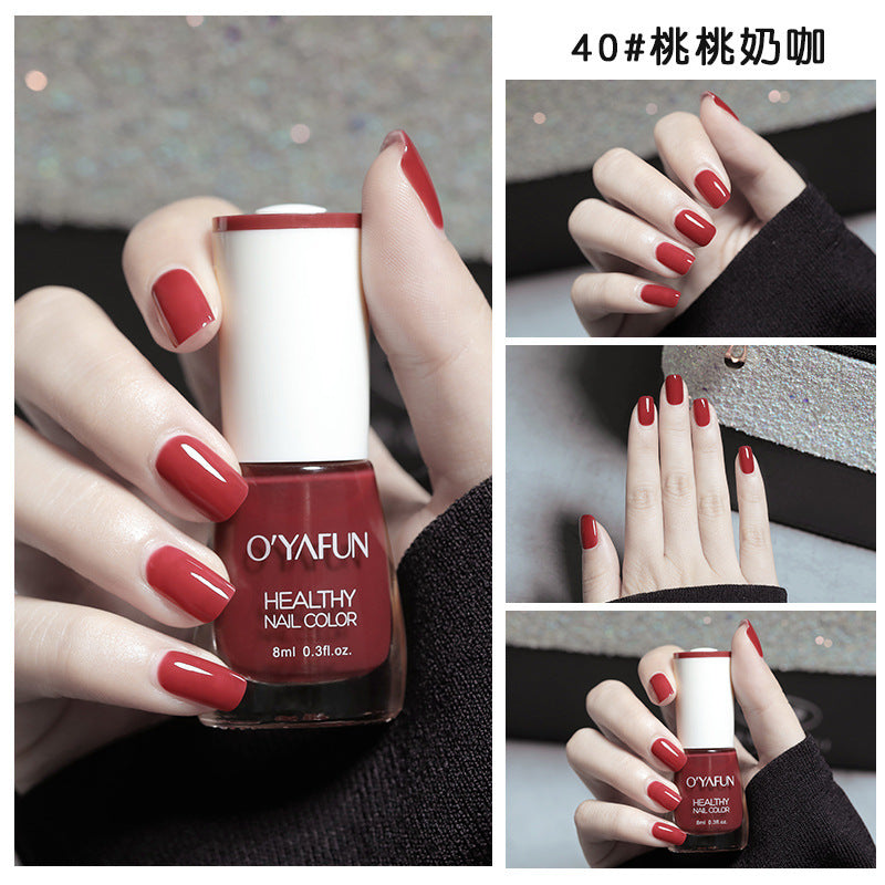 Ouyafei new arrival water-based nail polish 8ml no-bake peelable long-lasting quick-drying nail polish student peelable nail polish