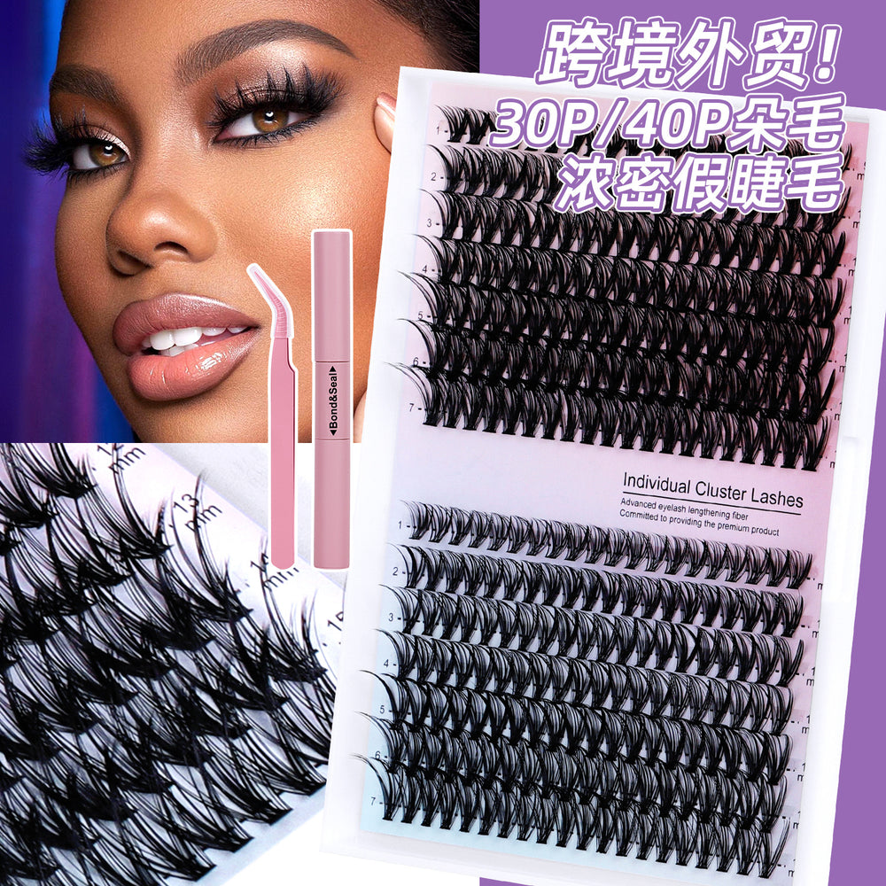 false eyelashes set box european and american thick 30p-100p combination curling eyelashes glue style penglai factory