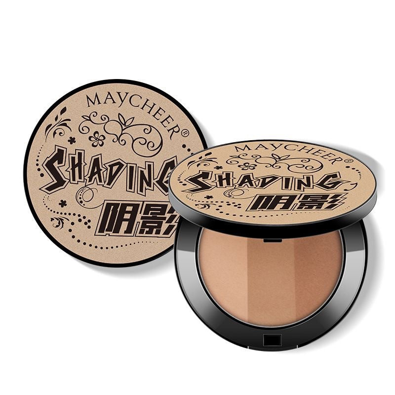 Meixier stereo highlight shadow combination contouring palette three-color contouring powder daily brightening shadow powder all-in-one palette