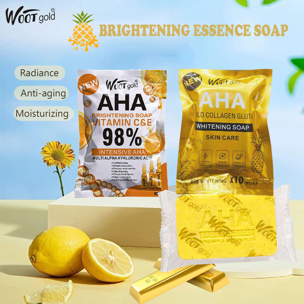 soap bagged soap turmeric aha fruit soap arbutin brightening moisturizing cleansing scrub 80g