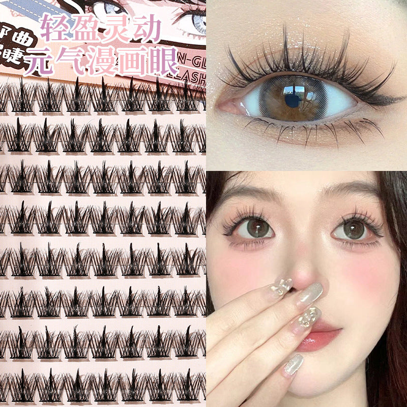 Xixi pure desire trilogy glue-free false eyelashes 120 large capacity nature artificial segmented no glue needed for beginners