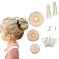17-piece hair accessories tool set, ball head donut hair styling tool, sponge hair braider, snap ring hair ring, national style