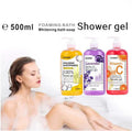 foreign trade shower gel, vitamin c, silky skin, rich foam, refreshing and moisturizing skin, gentle and long-lasting fragrance