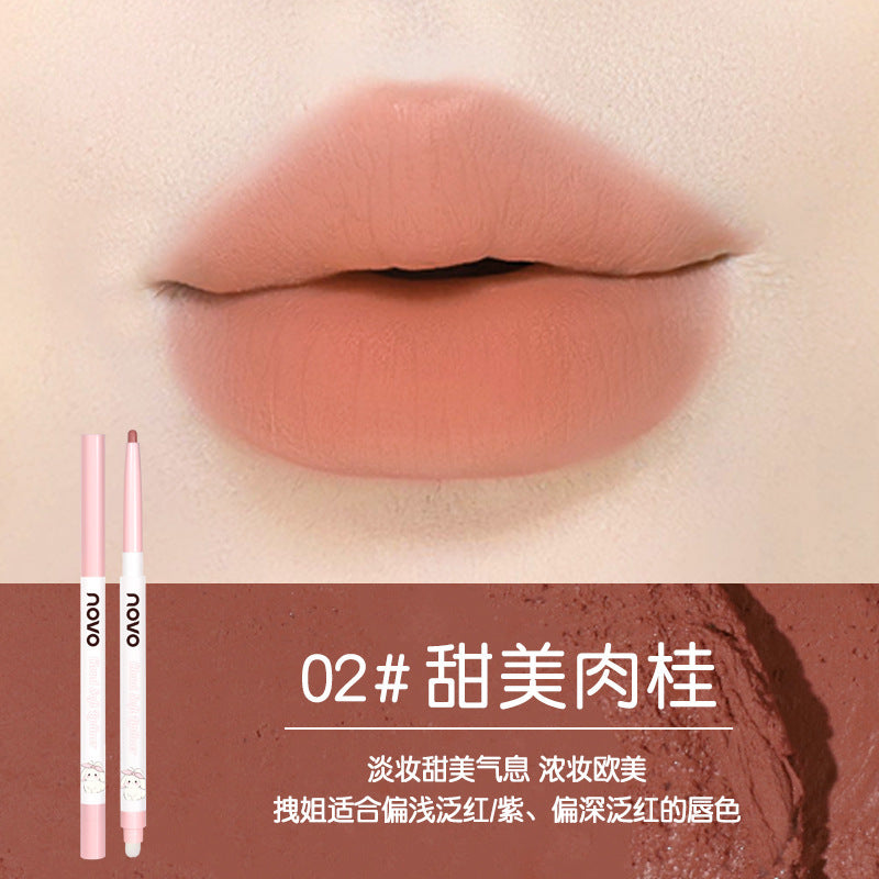Novo cloud soft sculpting double-ended lip liner - women's lip contouring, matte, waterproof, long-lasting, lip primer & lipstick base