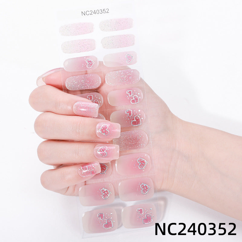 Zhengxiang custom gel nail stickers - icy sheer, cross-border, european & american style, uv curing, semi-cured nail stickers for amazon
