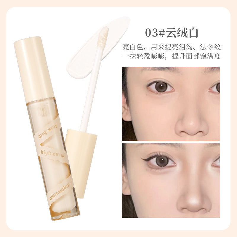 Xixi snow traceless concealer covers facial spots, acne marks, dark circles, tear troughs, brightens and repairs without powder sticking