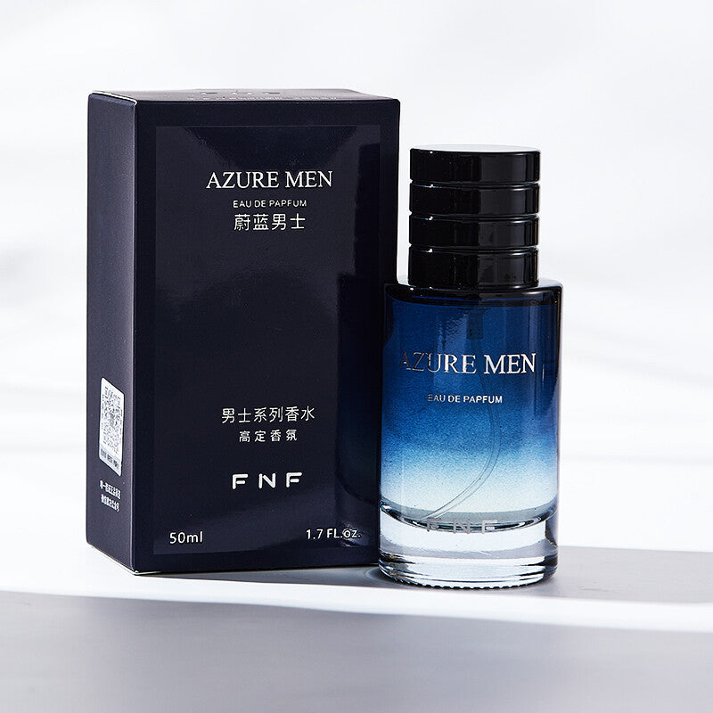 Intriguing men's collection perfume, azure men's fresh light fragrance, woody aromatic notes, long-lasting scent, 50ml