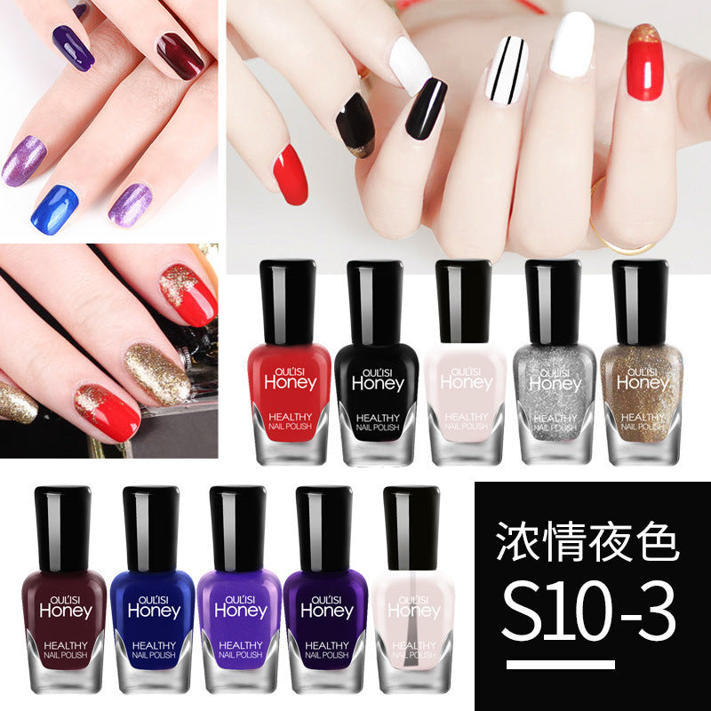 Set of nail polish, quick-drying, no-bake, peelable, water-based, beginner-friendly nail polish, 5ml*10 bottles, cross-border