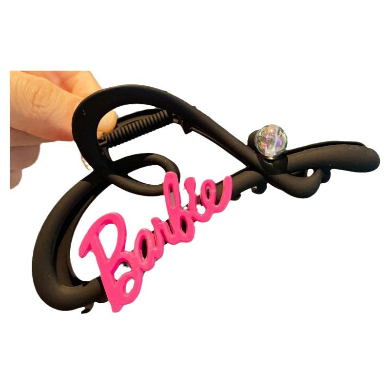 Sweet and cool barbie style ins niche heart gripper for women 2024 new style back of head hair shark clip hairpin hairpin