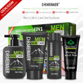 men's skincare set: cleansing, hydrating, moisturizing, and brightening 4-piece kit