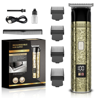 Oil head electric hairdressing salon professional electric clipper rechargeable hairdressing razor bronze electric clipper flat head