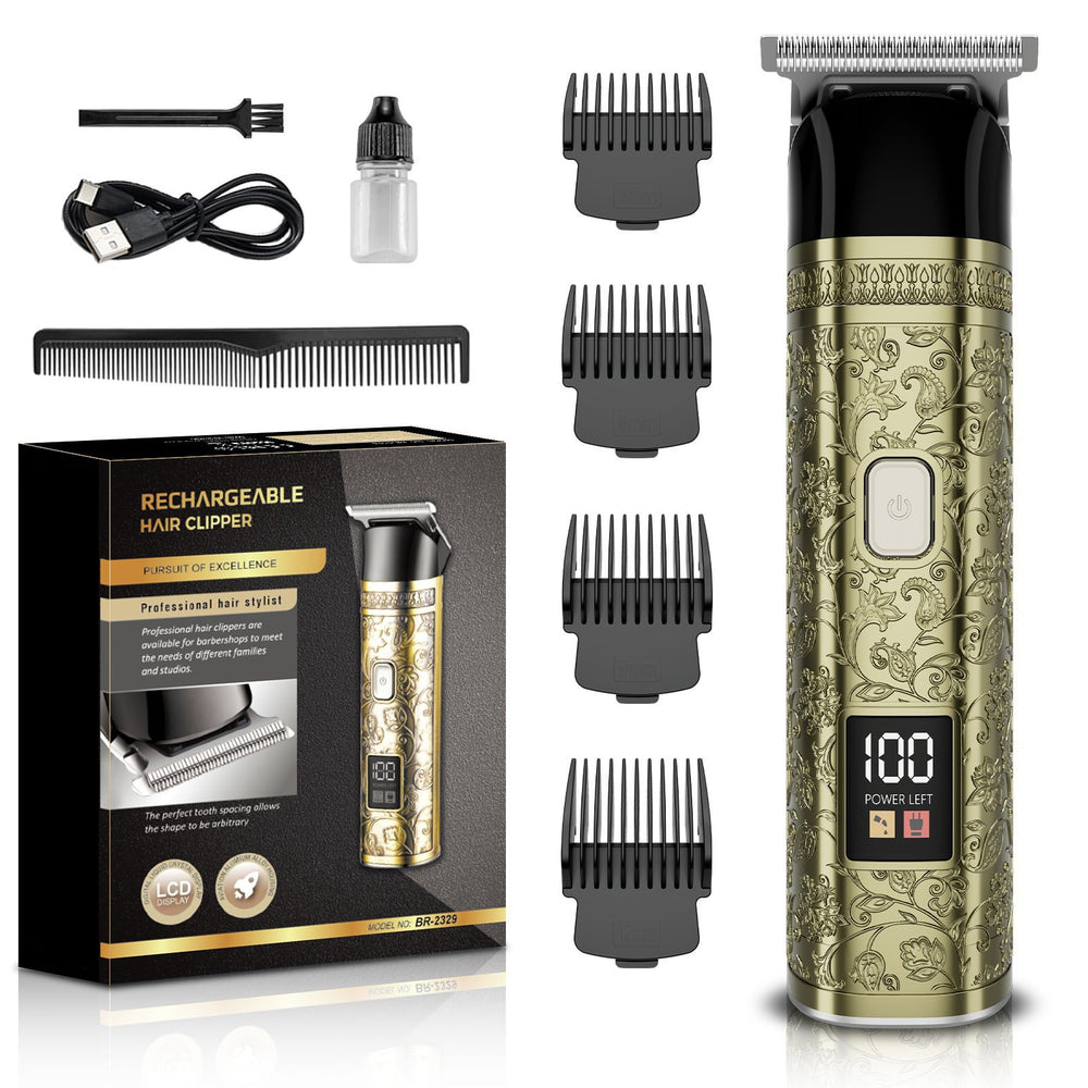 Professional salon electric clipper - cordless hair trimmer, shaver, and styling clipper with led display