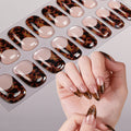 Zhengxiang european and american leopard print gel manicure stickers waterproof cross-border french semi-cured nail stickers uv gel nail