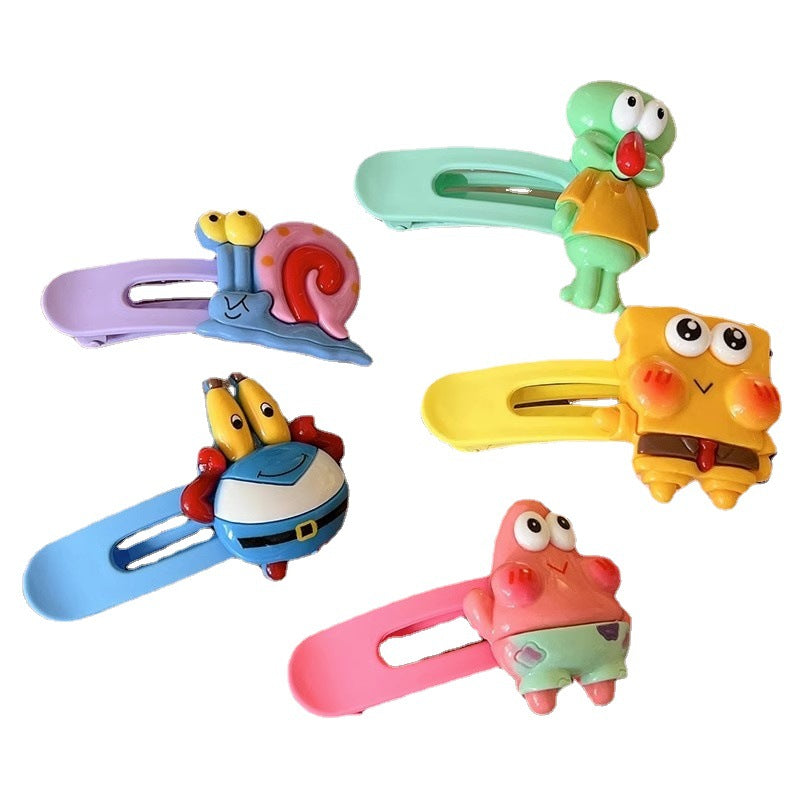 High-value spongebob & patrick star hair clips - cute cartoon resin claw clips - girly hair accessories - sweet gift