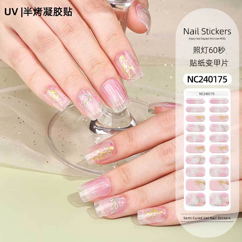 Zhengxiang custom gel nail art stickers - french style, uv/led semi-cured, waterproof, wholesale for export
