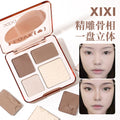 Makeup xixi depicts four-color contouring powder palette, stereo brightening shadow, high-gloss contouring all-in-one comprehensive palette