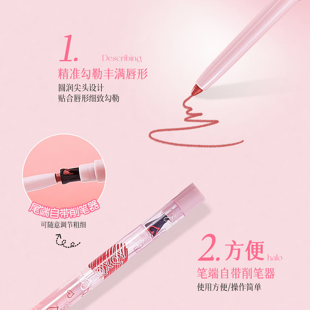 lip liner double-ended dual-effect silky smooth and long-lasting makeup control lip pencil easiest for match matte lip lipstick pen