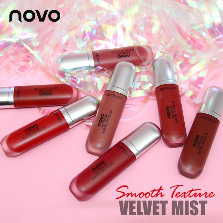 Novo creamy ice cream velvet lip glaze - matte, smudge-proof, and affordable lipstick for students