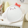 Desktop plastic desktop foldablefor home milk cute bows portable storage makeup mirror beauty mirror home mirror