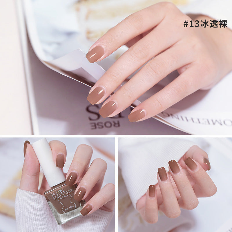 Ice-through nail polish, no-bake cool dan, new arrival, long-lasting, quick-drying jelly, transparent nude, oily, non-tearable nail polish