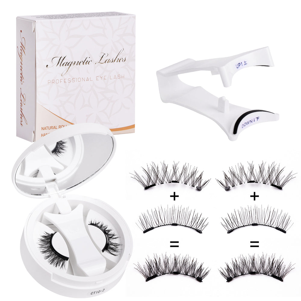 Pingdu magnetic false eyelashes amazon fashion thick strong magnetic 2 pairs black stem eyelash curler suit factory wholesale