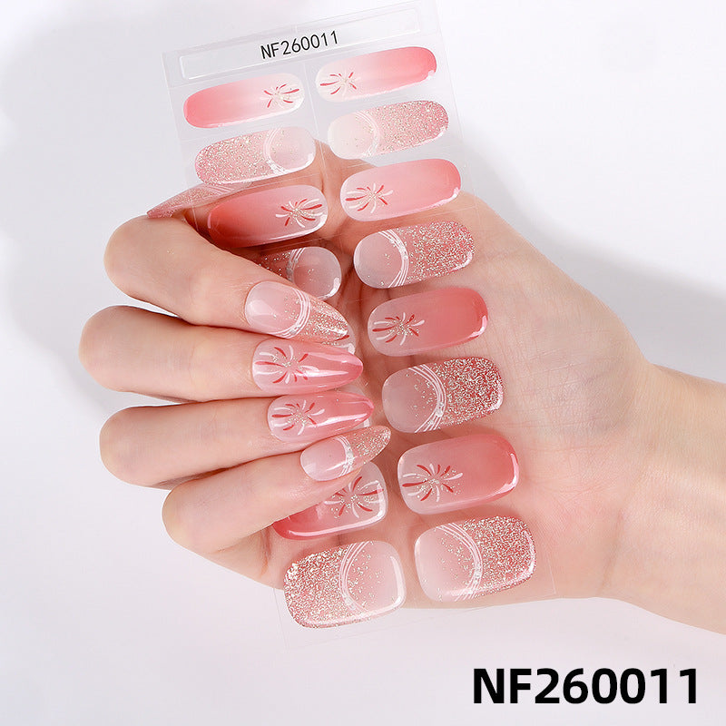 Zhengxiang fashion gel manicure stickers waterproof semi-cured gel nail stickers smudged ice uv gel nail