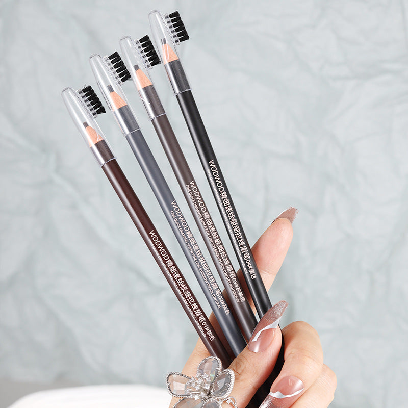 Wodwod ultra-fine brow definer - waterproof, sweat-proof, smudge-proof. professional makeup artist formula with fine tip, hard core, and integrated brush