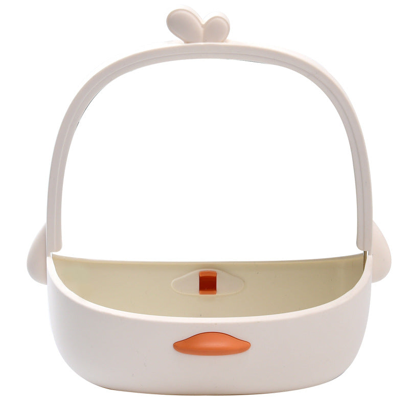 Plastic makeup mirror storage all-in-one can be hung portable dormitory desktop desktop can stand mirror for home table home mirror