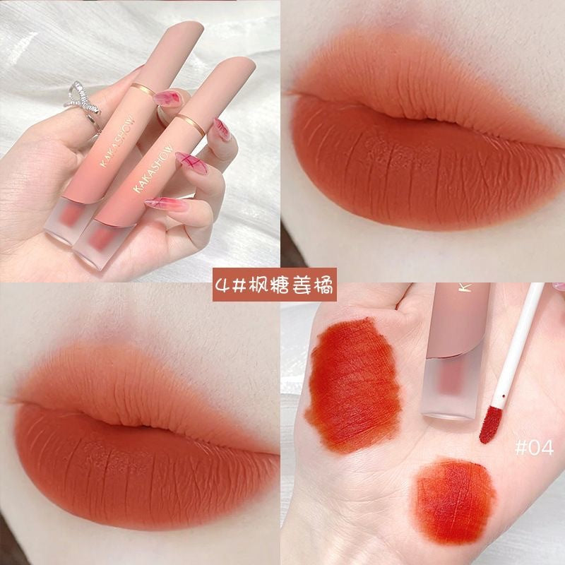 Makeup kakashow matte lip glaze velvet matte waterproof not easy to lose pigment whitening lipstick