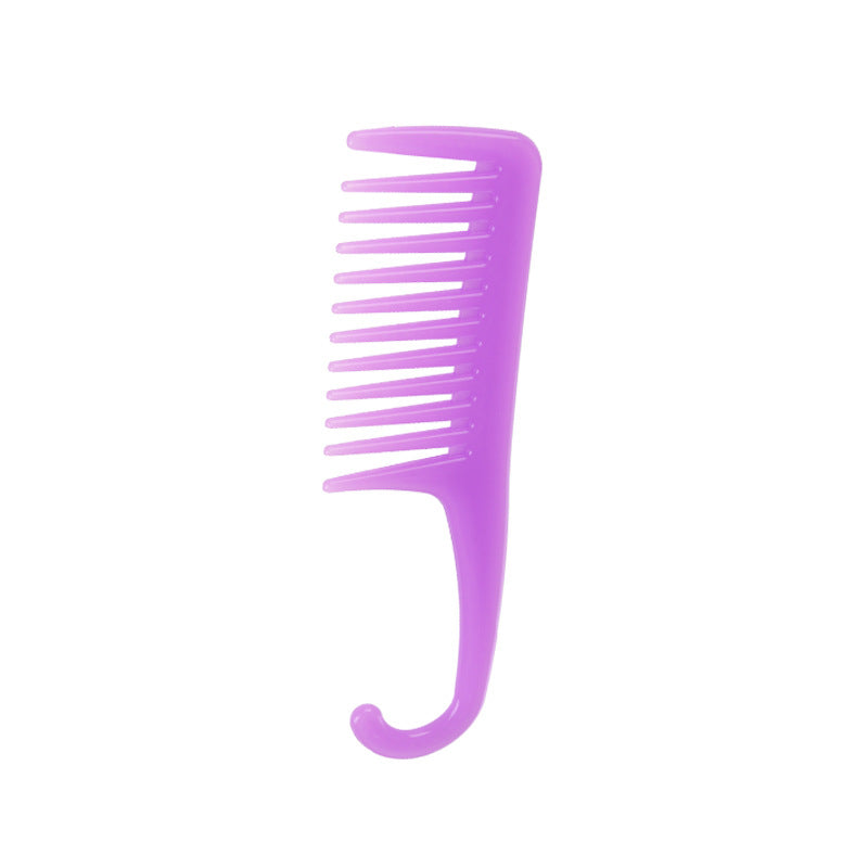 Colorful large curved comb long hair comb large tooth wide tooth curved hook parting comb men's women's for home plastic comb
