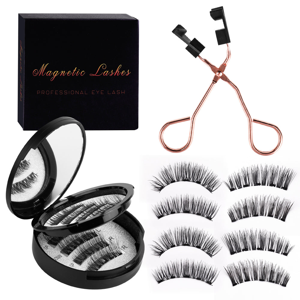 Pingdu 2 pairs of magnetic eyelashes in one box amazon fashion thick hard stem false eyelashes set magnetic wholesale