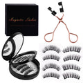 Amazon's hottest double-layer magnetic false eyelashes, black stem positioning, european and american thick magnetic eyelashes, a whole factory