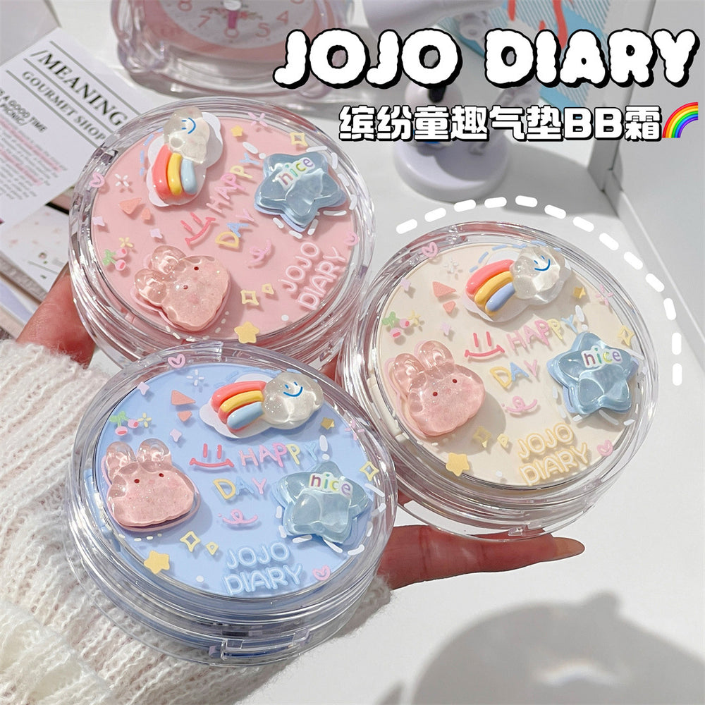 Jiujiu diary colorful childlike soft cushion cream, light and compliant, concealer, waterproof, anti-sweat, non-removing makeup, non-sticky powder