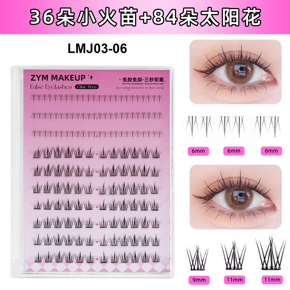 Carefully selected* pingdu glue-free false eyelashes 10 rows of nature self-adhesive mixed large-capacity fox false eyelashes in stock wholesale